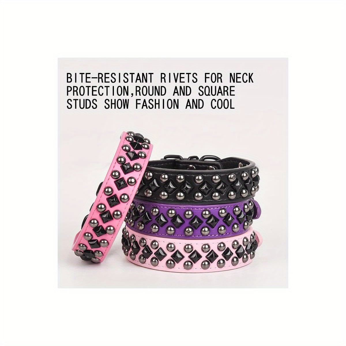 Studded Dog Collars for Small to Large Breeds Stylish and Durable Black Silicone Design