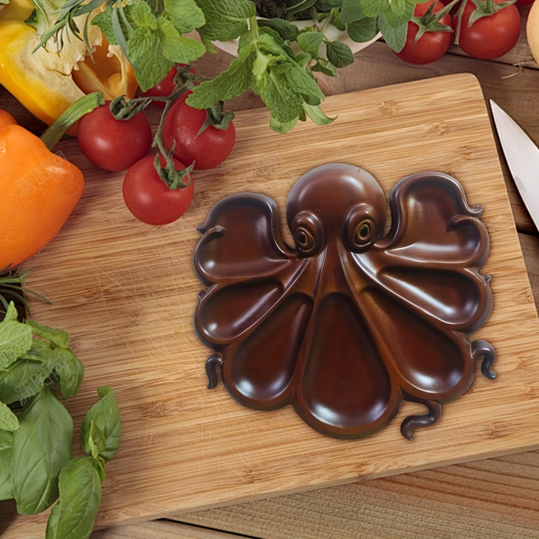 Handmade Octopus Turtle Cat Shaped Charcuterie Board Artificial Wood Serving Tray for Parties