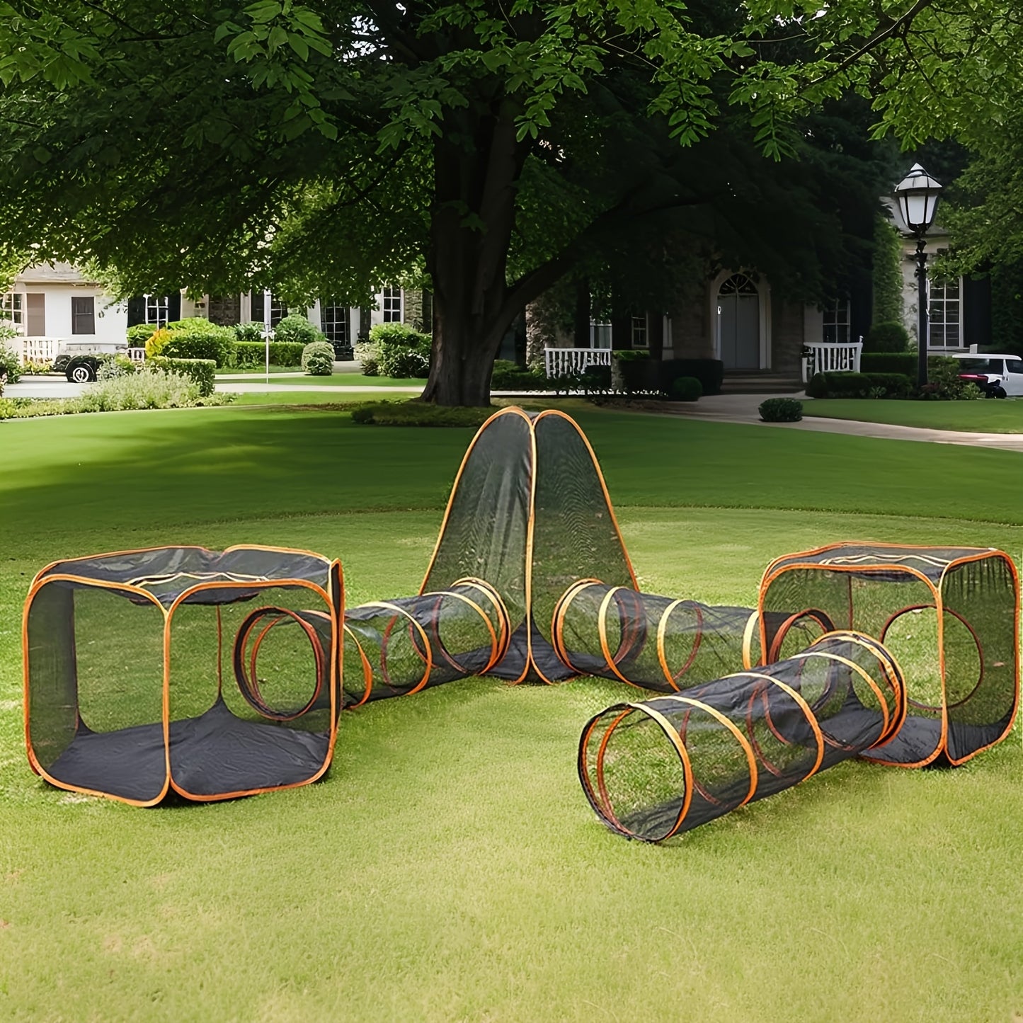 6-in-1 Foldable Pet Playpen With Tunnel And Tent Outdoor