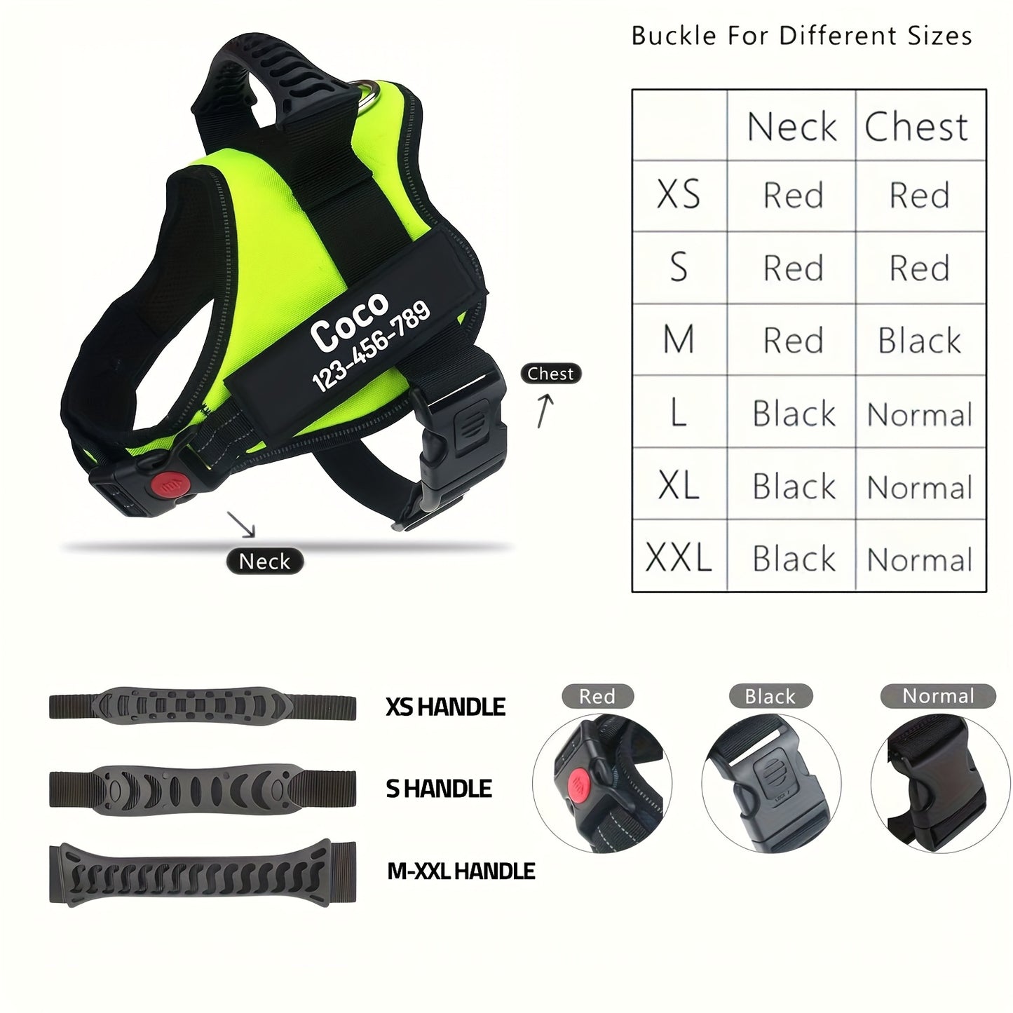 Customizable Polyester Dog Harness Name And Phone Number