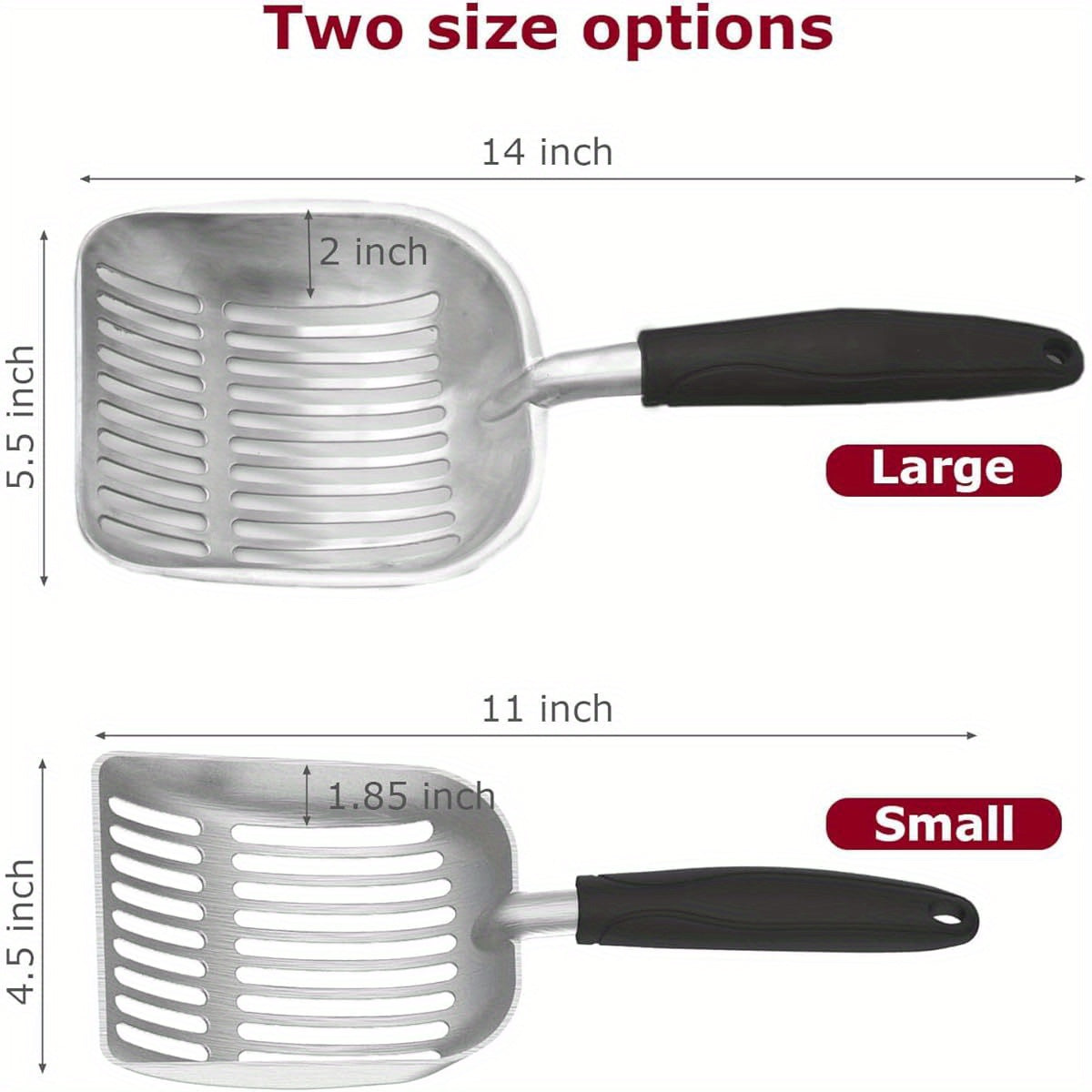 Durable Cat Litter Scoop with Long Handle Aluminum Alloy Sifter for Easy Poop Cleaning