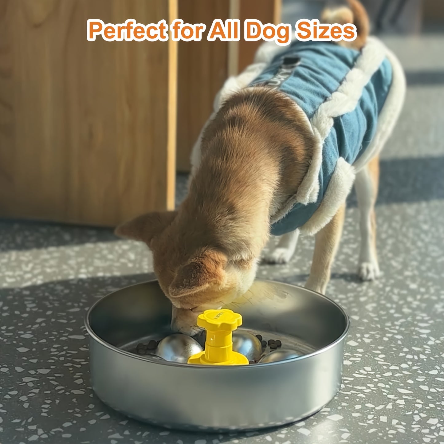 Stainless Steel Bee-Styled Slow Feeder Dog Bowl with Non-Slip Base for Healthy Digestion