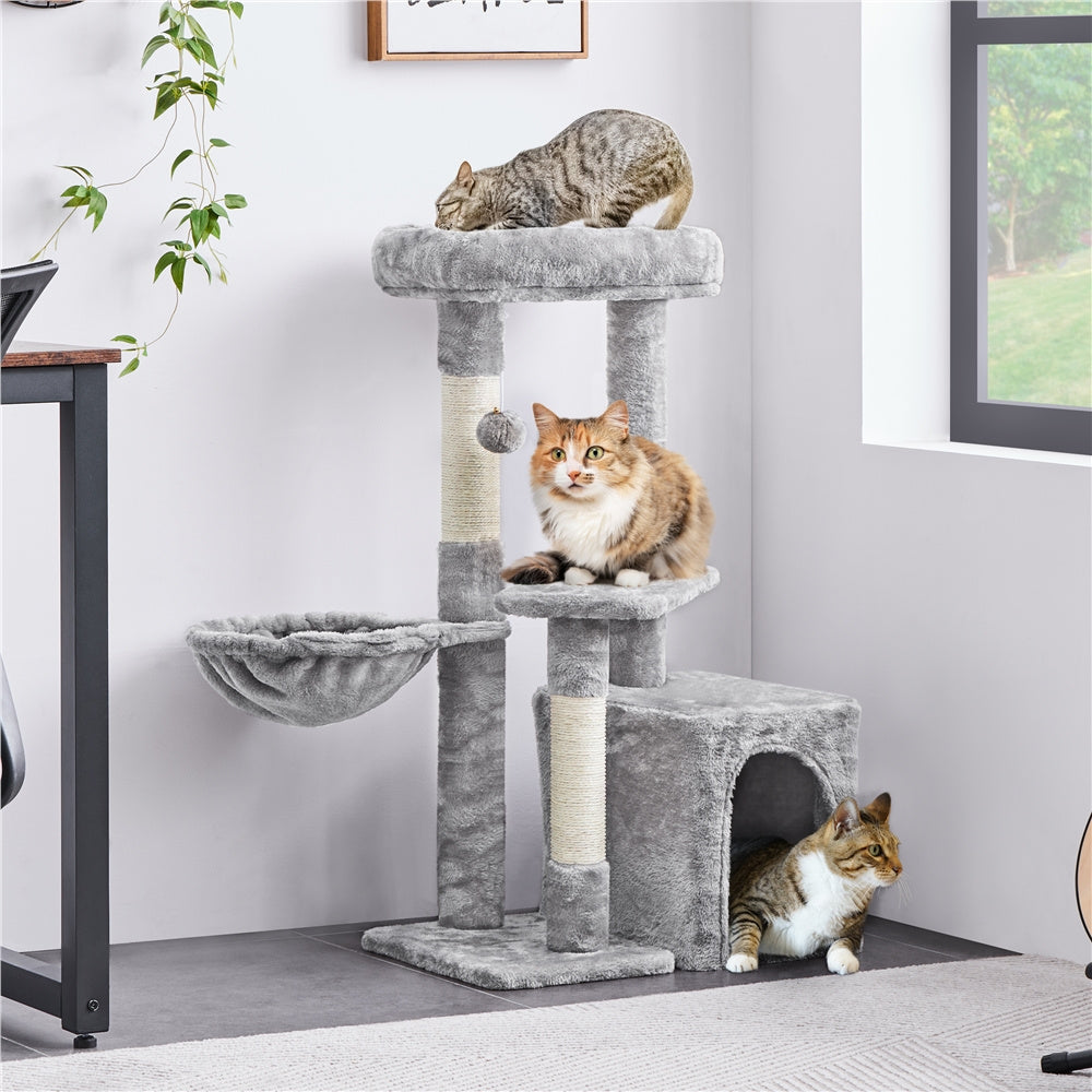 Costoffs 34.5 Inch Plush Cat Tree Activity Center with Condo Nest Platform and Basket