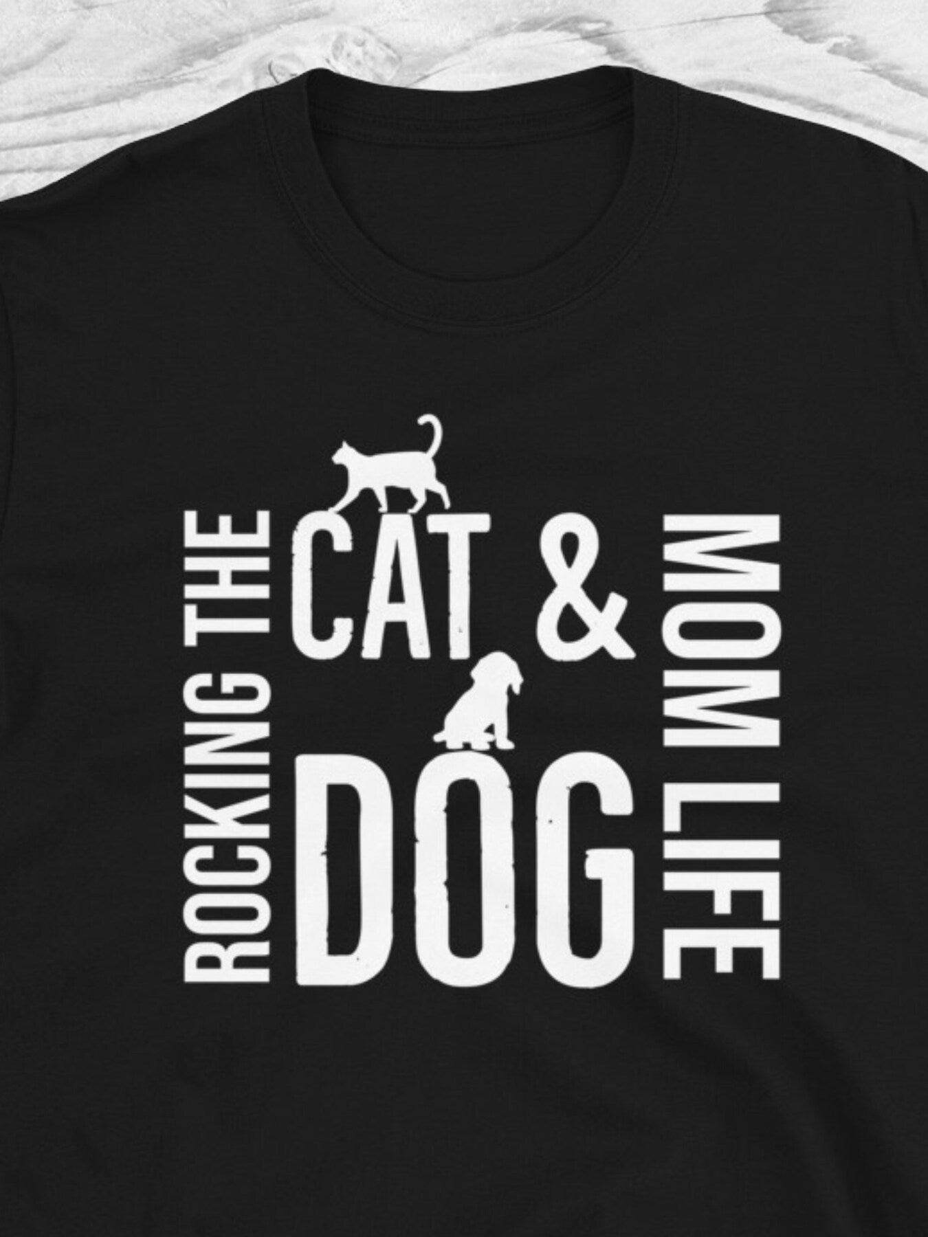 Funny Dog and Cat Mom Shirt Gift for Pet Owners Casual Cotton Tee for Animal Lovers