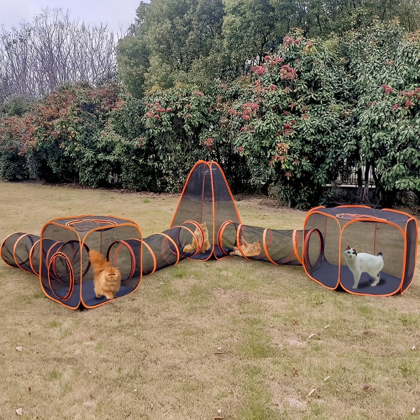 6-in-1 Foldable Pet Playpen With Tunnel And Tent Outdoor