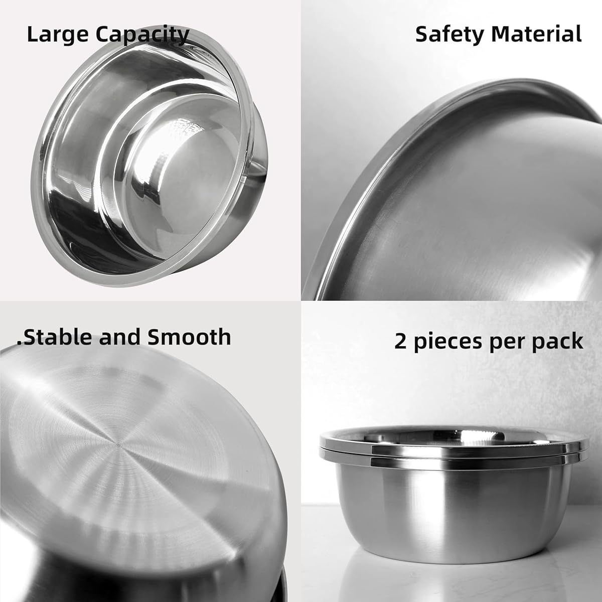 Stainless Steel Large Dog Bowl Set of 2 High Capacity 176oz Heavy Duty BPA Free