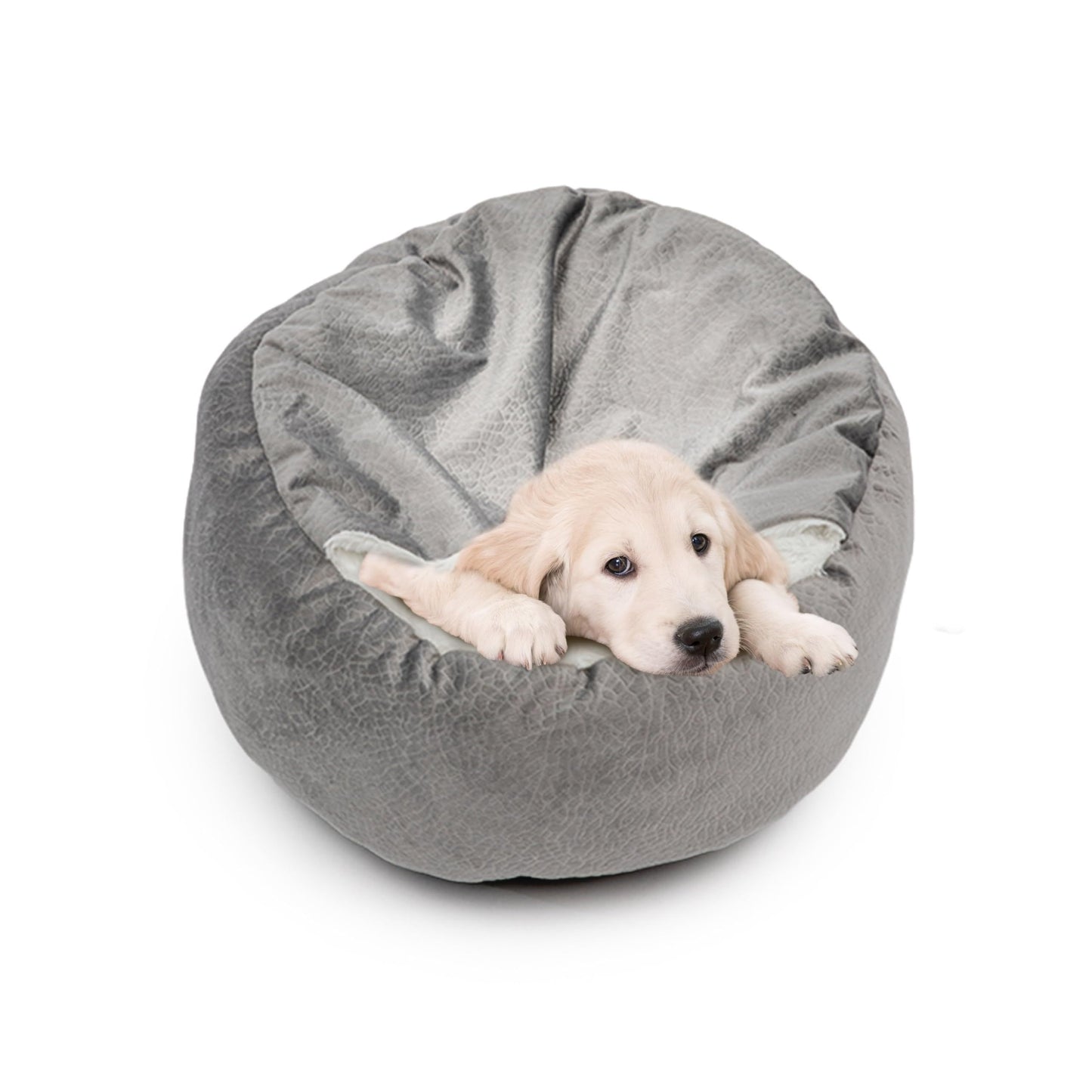 Four Seasons Cozy Dog Bed with Hooded Blanket and Anti-Anxiety Design for All Pets