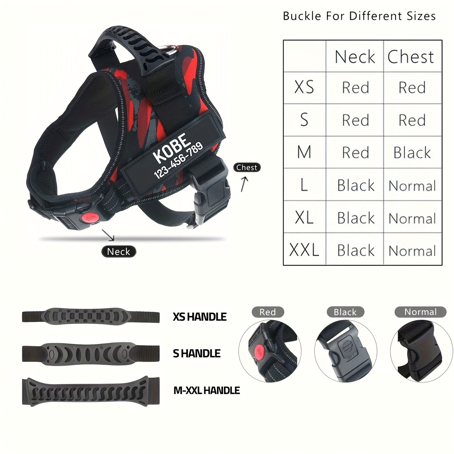 Customizable Polyester Dog Harness Name And Phone Number