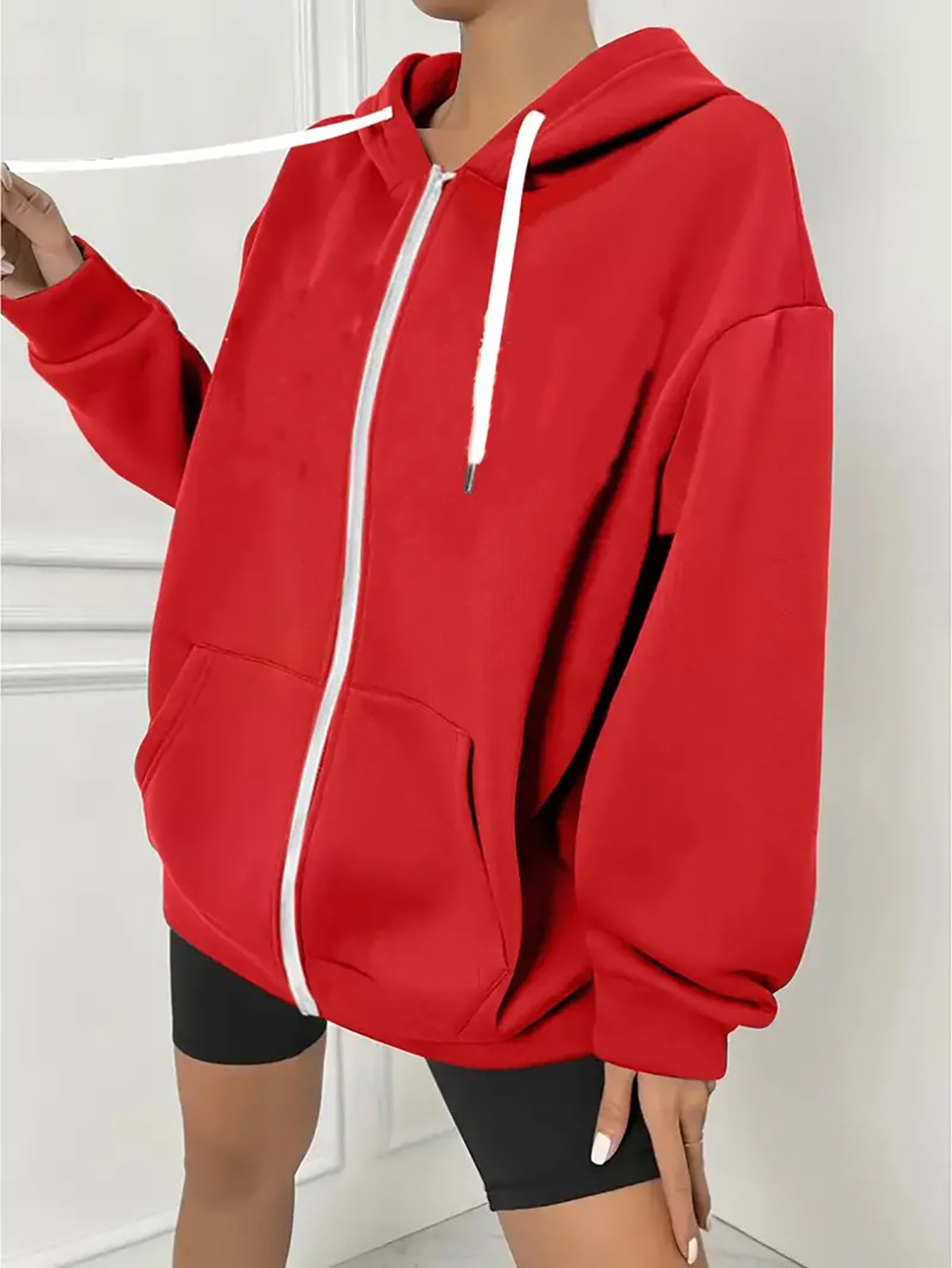 Women's Dog Mom Hoodie Red Cozy Sweatshirt with Pocket Perfect for Fall and Winter