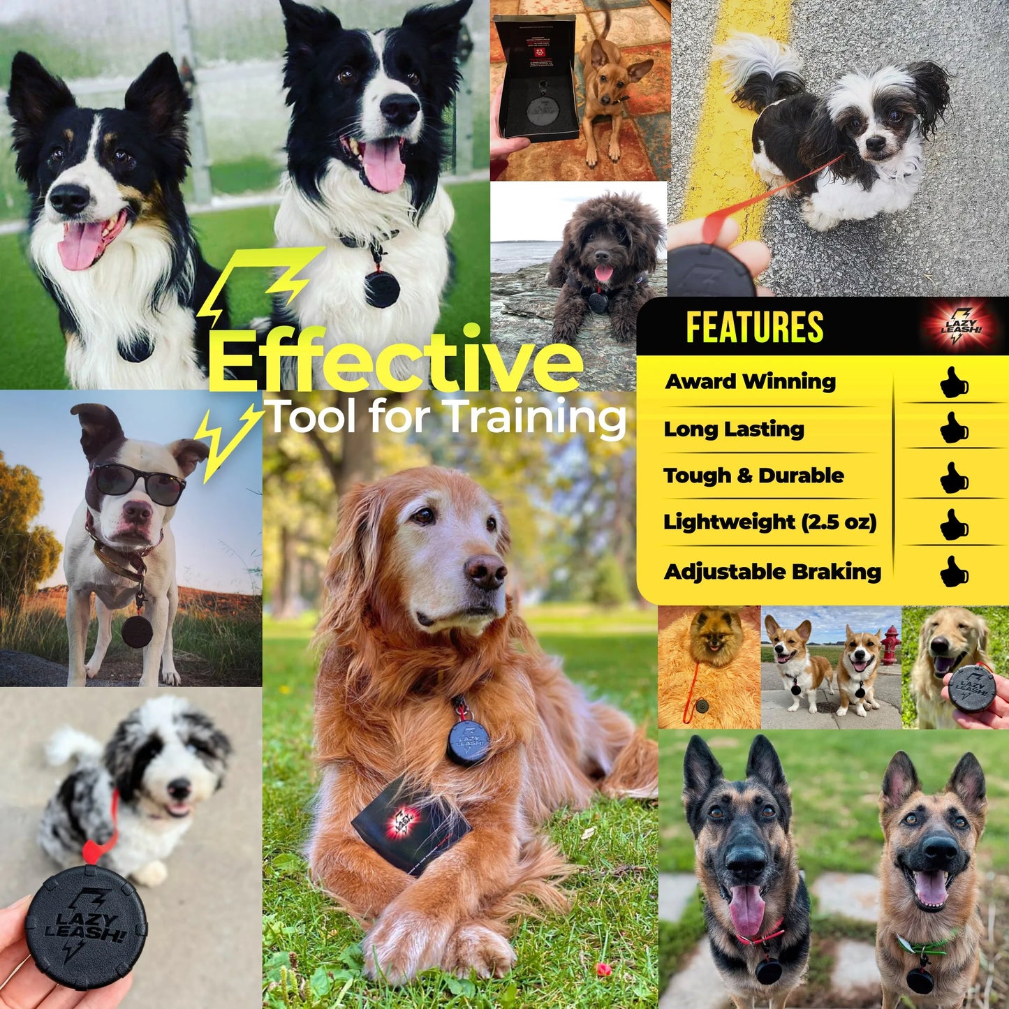 Safe & Easy Lightweight Heavy-Duty Clip-On Power Leash