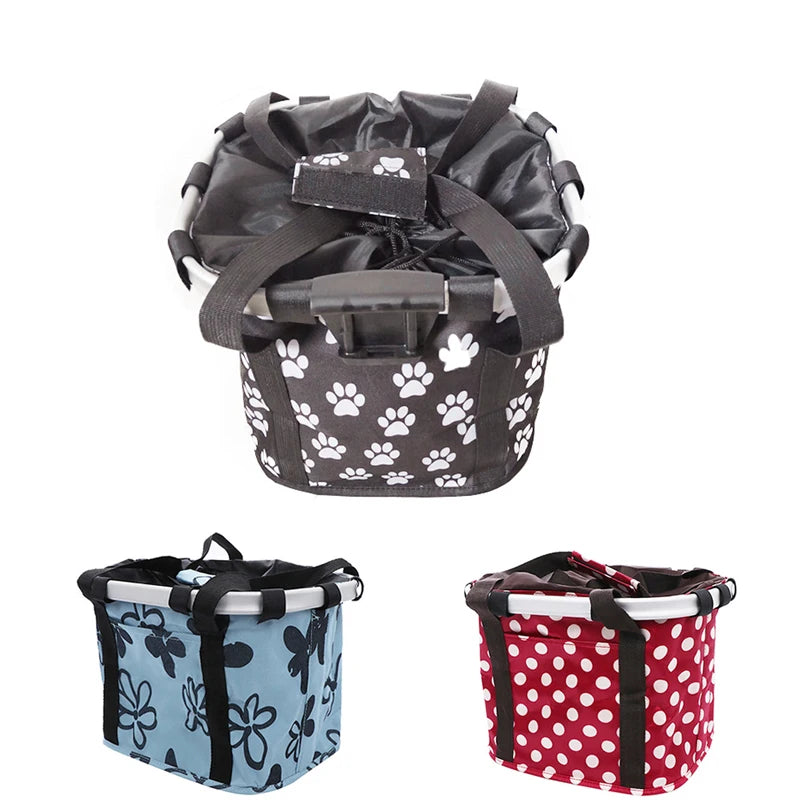 Foldable Cloth Bicycle Carrier Basket for Cats and Small Dogs - Stylish Bike Bag in Multiple Colors