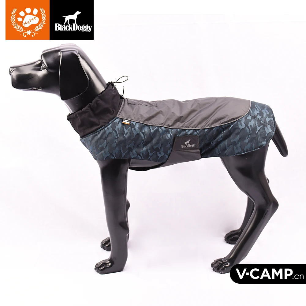 Winter Dog Jacket Waterproof Warm Coat With Reflective Trim And Leash Slot