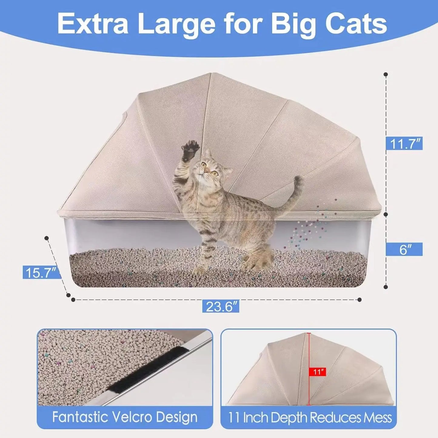 XL Large Enclosed Cat Litter Boxes with Leak-Proof Design