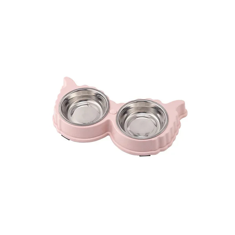 Pet Cute Plastic Food Water Bowls for Cats Dog Dishes with Anti Slip Design