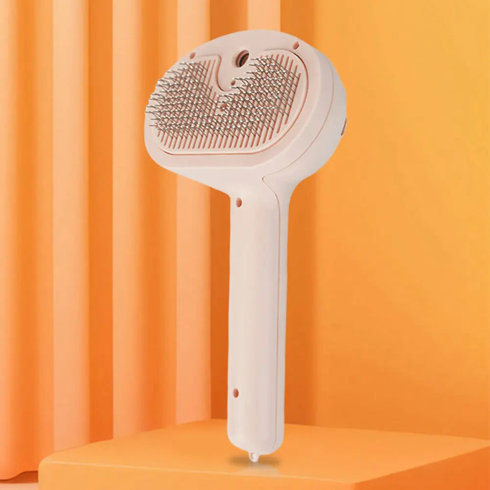 Cat Hair Brush with Release Button Rechargeable Grooming Brush for Pets