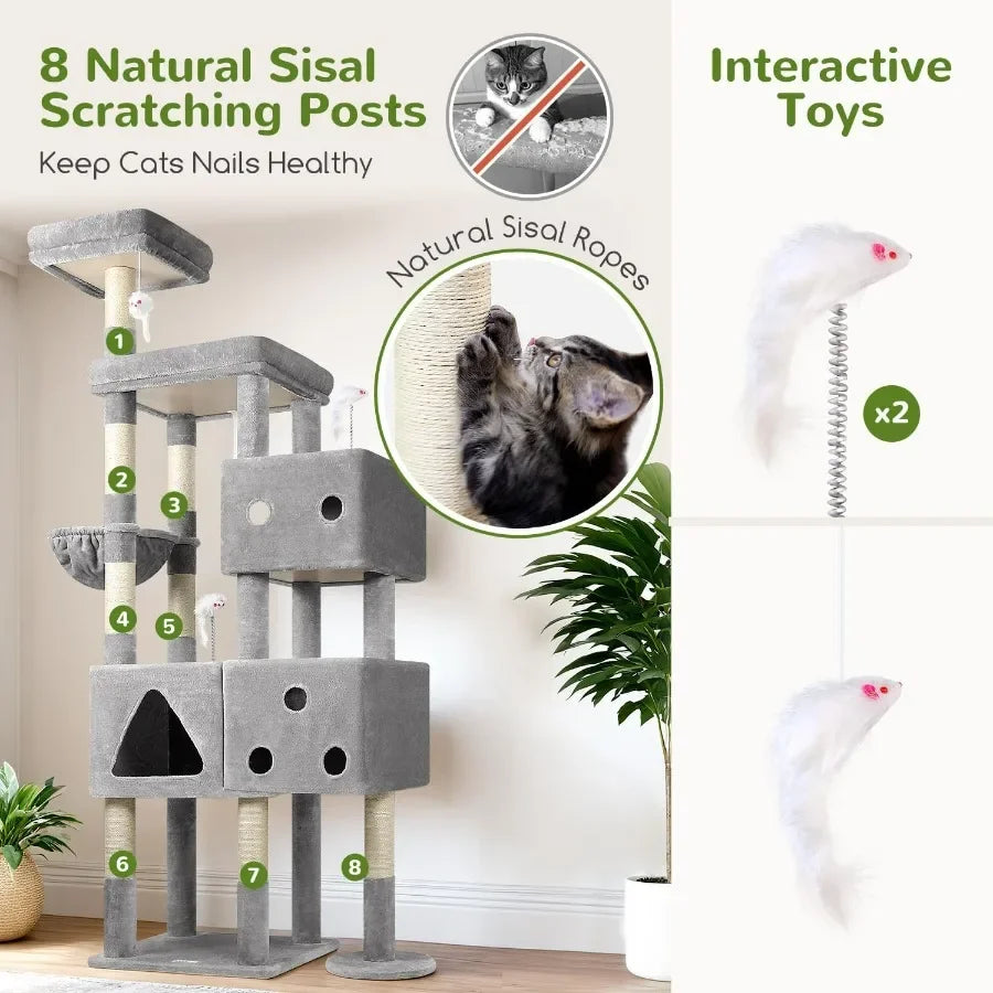 81 Inch Extra Large Cat Tower For Big Cats Up To 20 Lbs