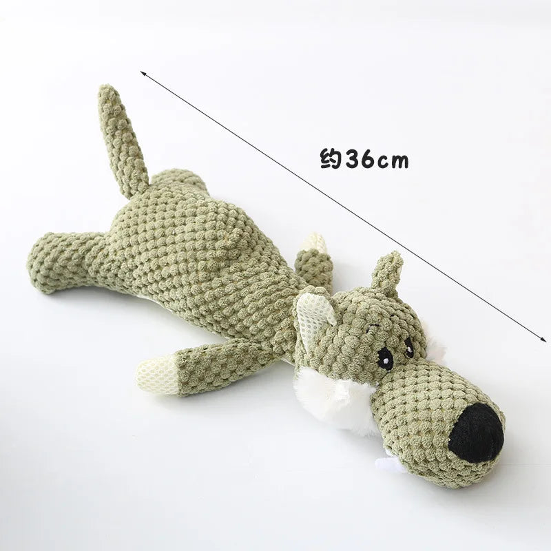 Plush Cartoon Puppy Chew Squeaky Dog Toy For Small Dogs