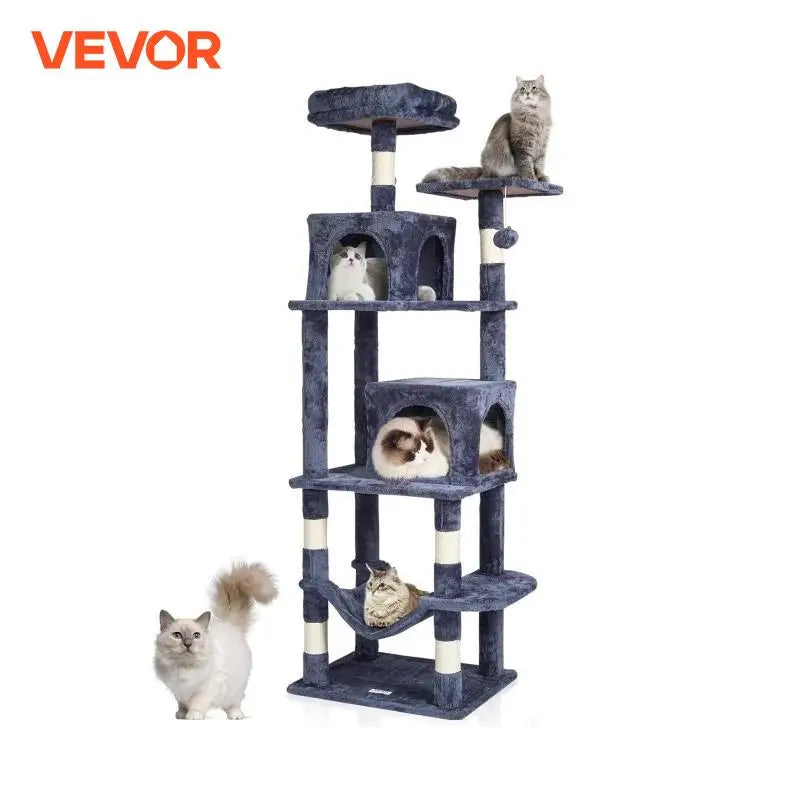 VEVOR Cat Tree for Indoor Cats 63 Inch Cat Tower With Condos