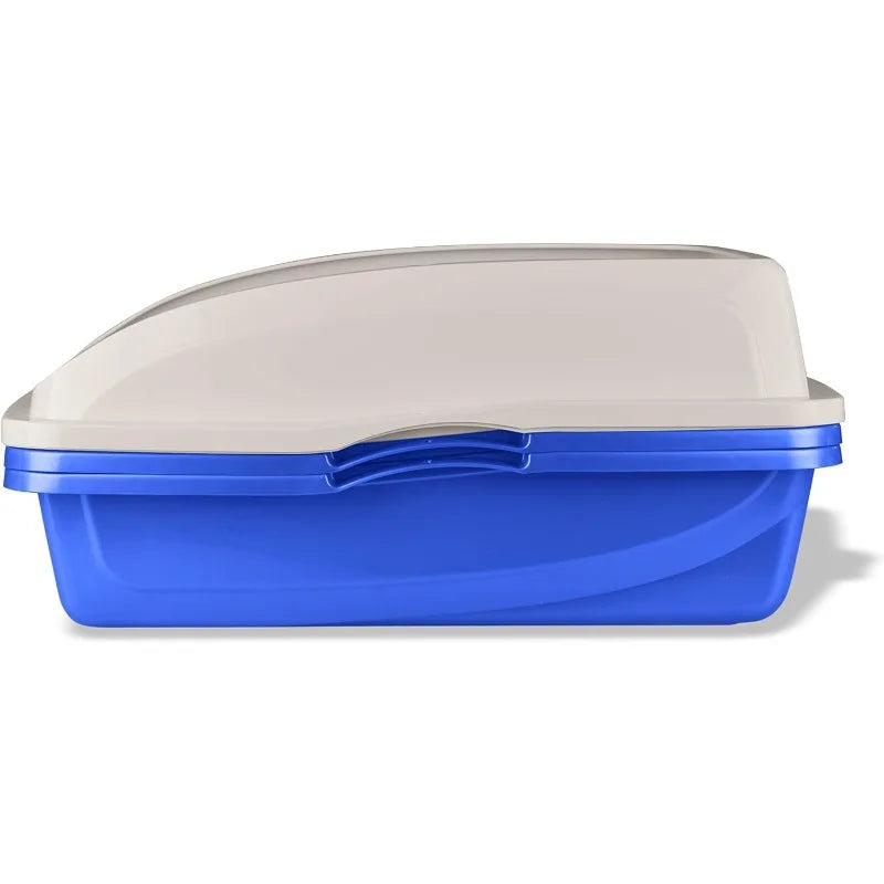 Large Sifting Cat Litter Box with Frame High Sided Design for Easy Cleaning