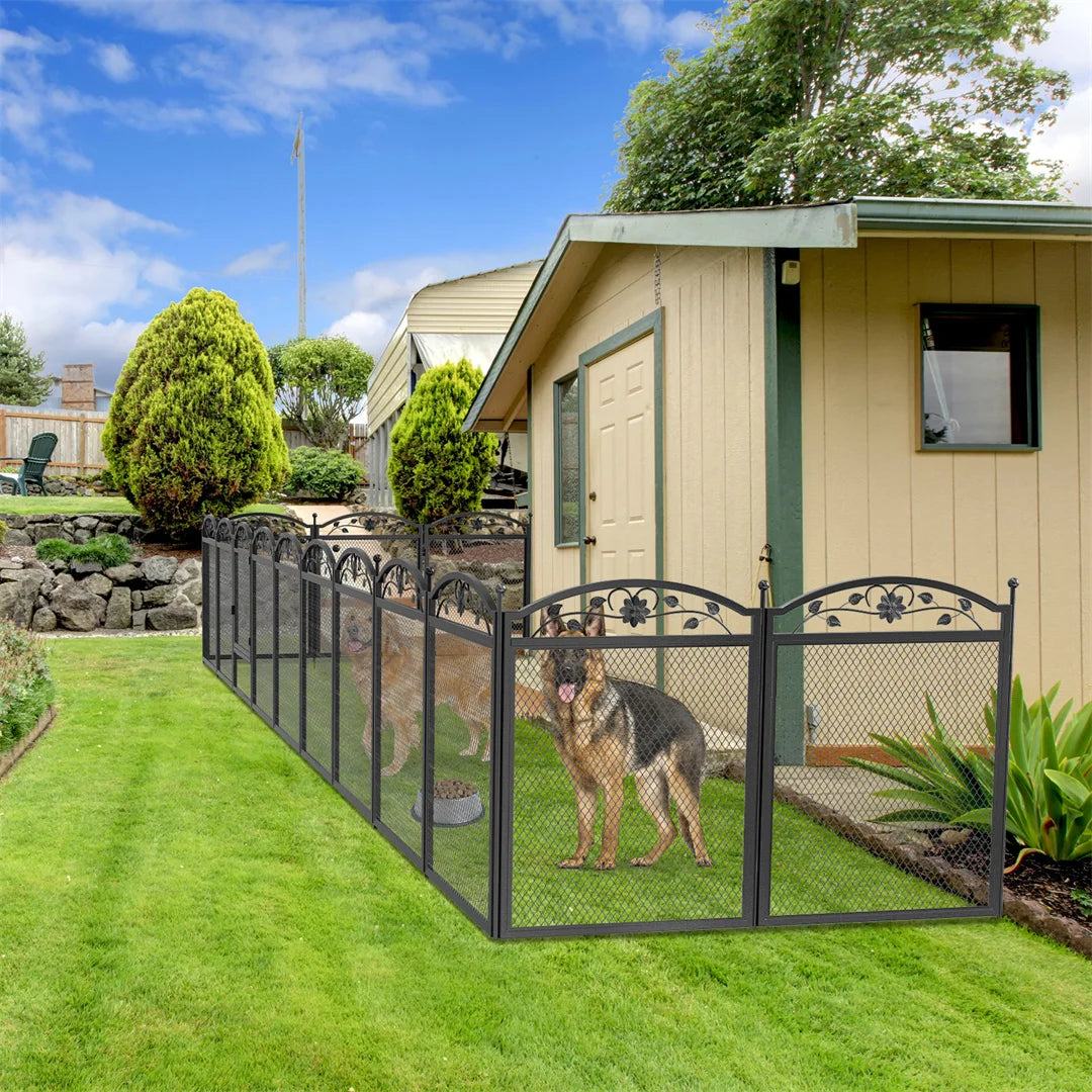 8 Panels DIY Heavy Duty Dog Playpen Pen Outdoor Indoor for Dog Puppy Metal Fence with Waterproof Fertility Pad