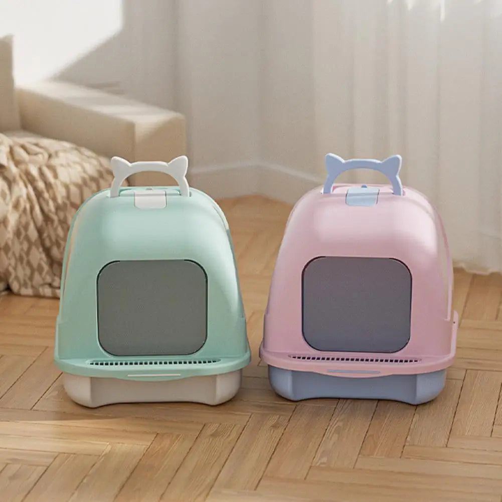 Large Enclosed Cat Litter Box with Lid Spacious Design and Litter Scoop for Easy Cleaning