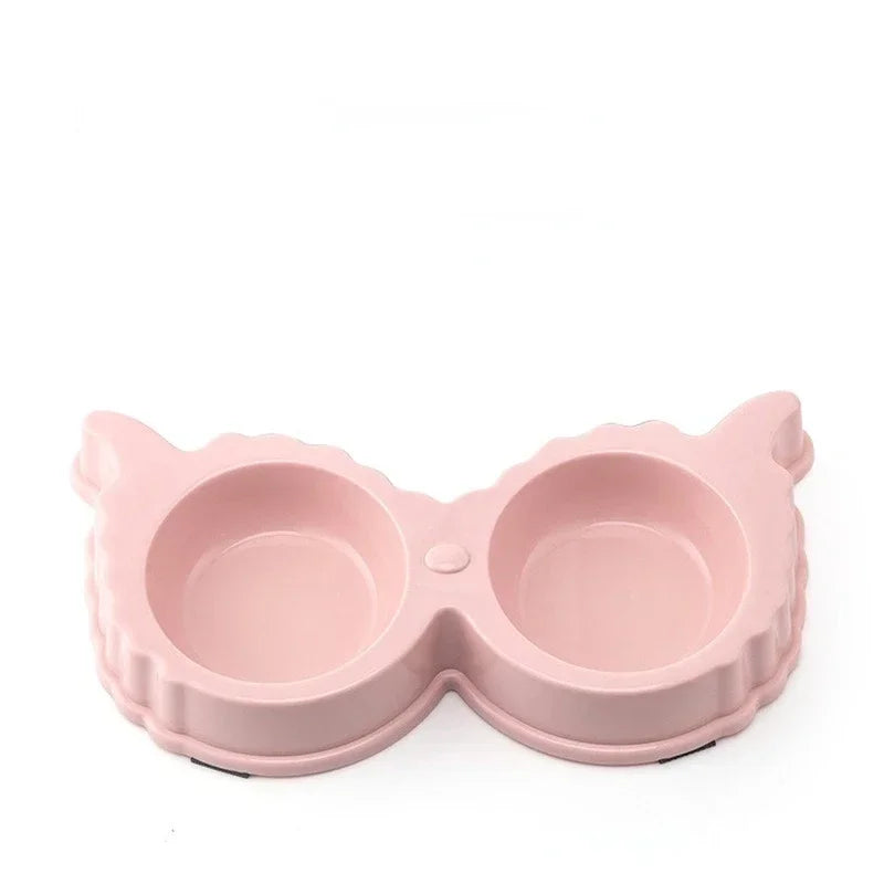 Pet Cute Plastic Food Water Bowls for Cats Dog Dishes with Anti Slip Design