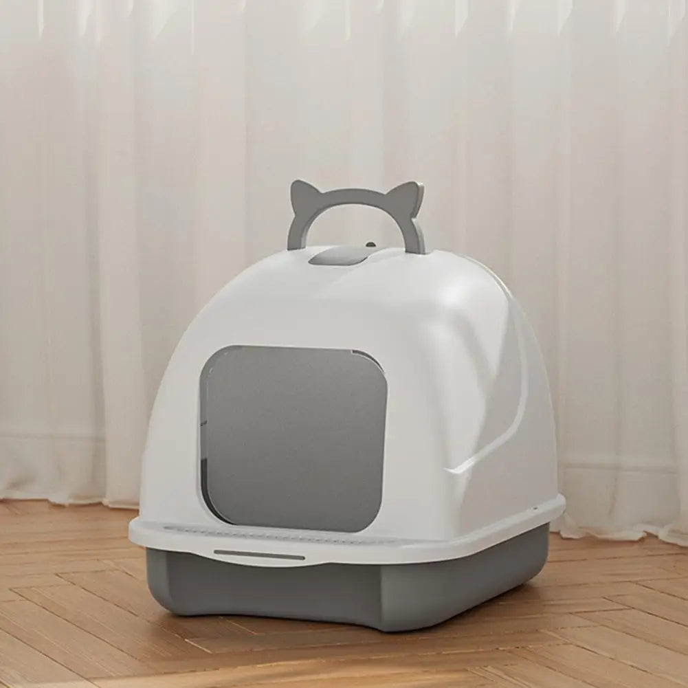 Large Enclosed Cat Litter Box with Lid Spacious Design and Litter Scoop for Easy Cleaning