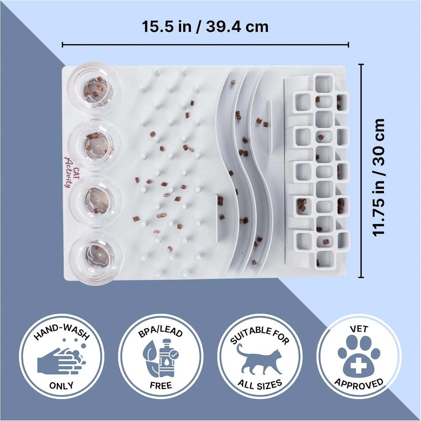 Interactive Cat Strategy Game Puzzle Toy with Therapeutic Dispensers for Mental Stimulation