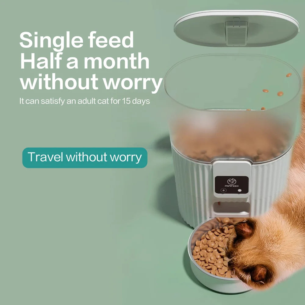 PAPIFEED Automatic Feeder for Cat Dog Fixed Food Dispenser with WiFi Remote