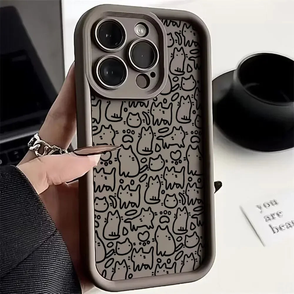 Cute Black Kitten Cat Phone Case for Google Pixel 9 8 7 8A 7A Pro XL Soft TPU Back Cover