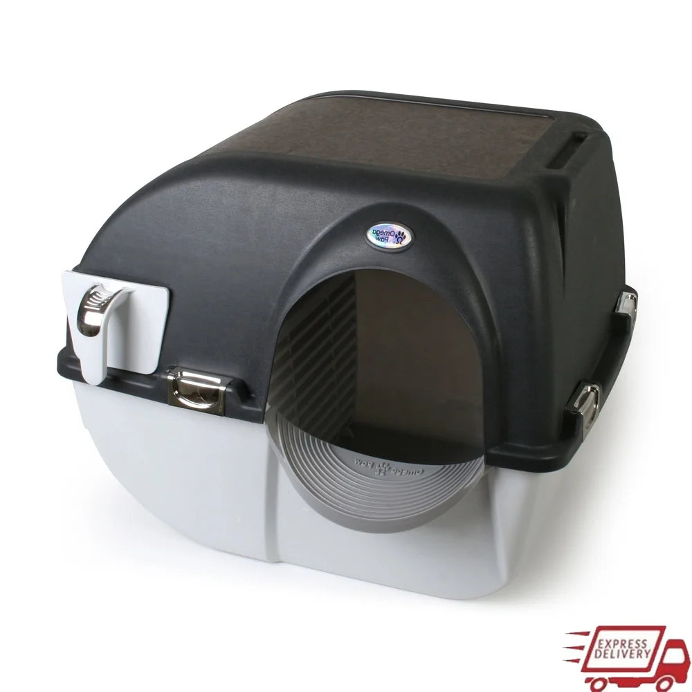 Self Cleaning Litter Box with Integrated Step Durable Sifting Grate Easy to Use Cat Litter
