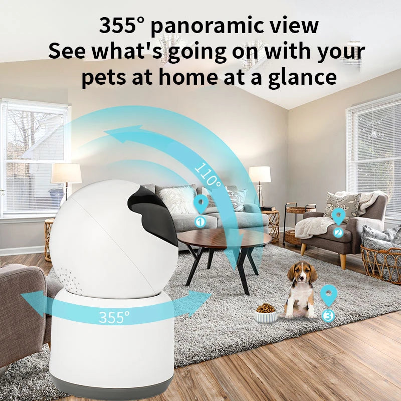 PAPIFEED Pet Feeding Monitor Wifi Remote Cat Camera 360 1080P