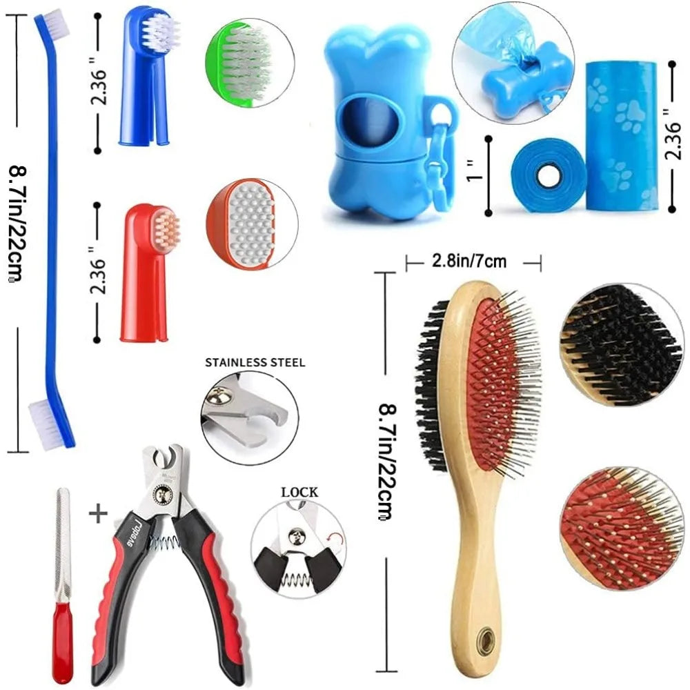 Puppy Supplies Starter Kit 39 Piece Set Essentials for New Puppies with Leash Toys Bowls and More
