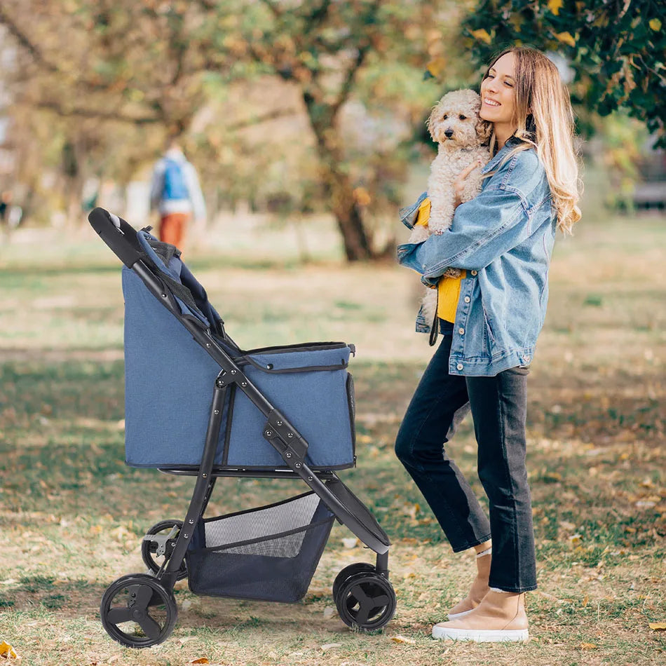 Pet Stroller Bag Travel Car Foldable 300lbs Stroller for Dogs