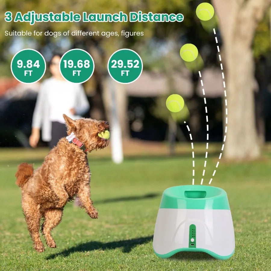 Automatic Dog Ball Launcher With 6 Tennis Balls And Adjustable Launch Distance Fetch Machine