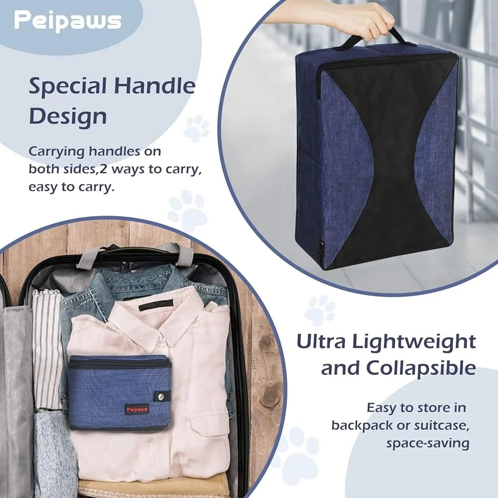 Portable Cat Travel Litter Box Collapsible Leakproof Odor Control Lightweight Travel Essential