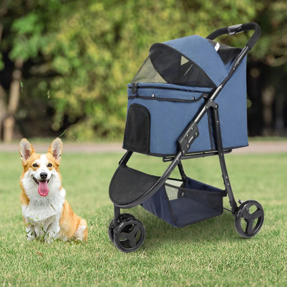 Pet Stroller Bag Travel Car Foldable 300lbs Stroller for Dogs