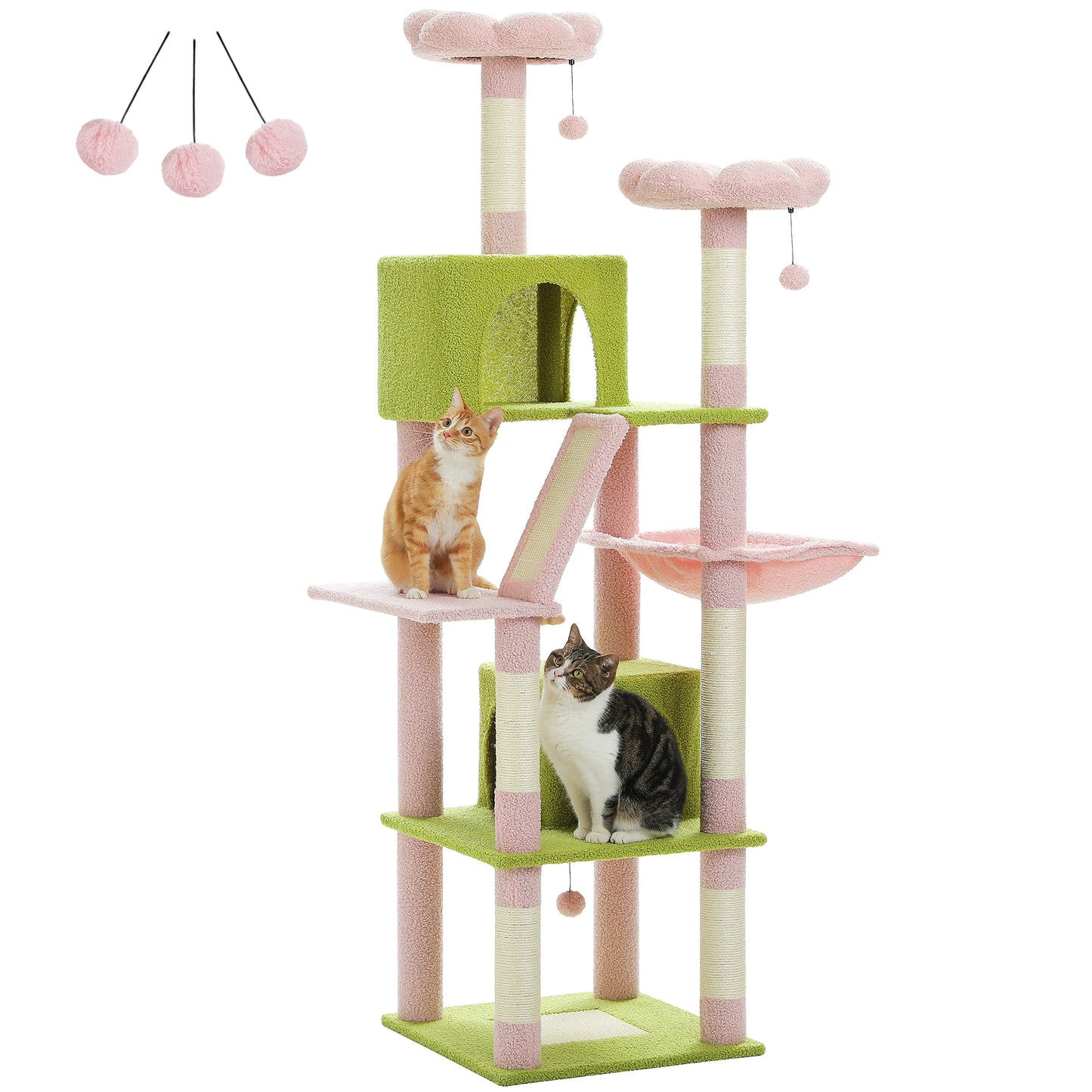 Large Cat Tree Tall Cat Tower for Indoor Cats Multi-Level Plush Condo with Scratching Posts and Perches