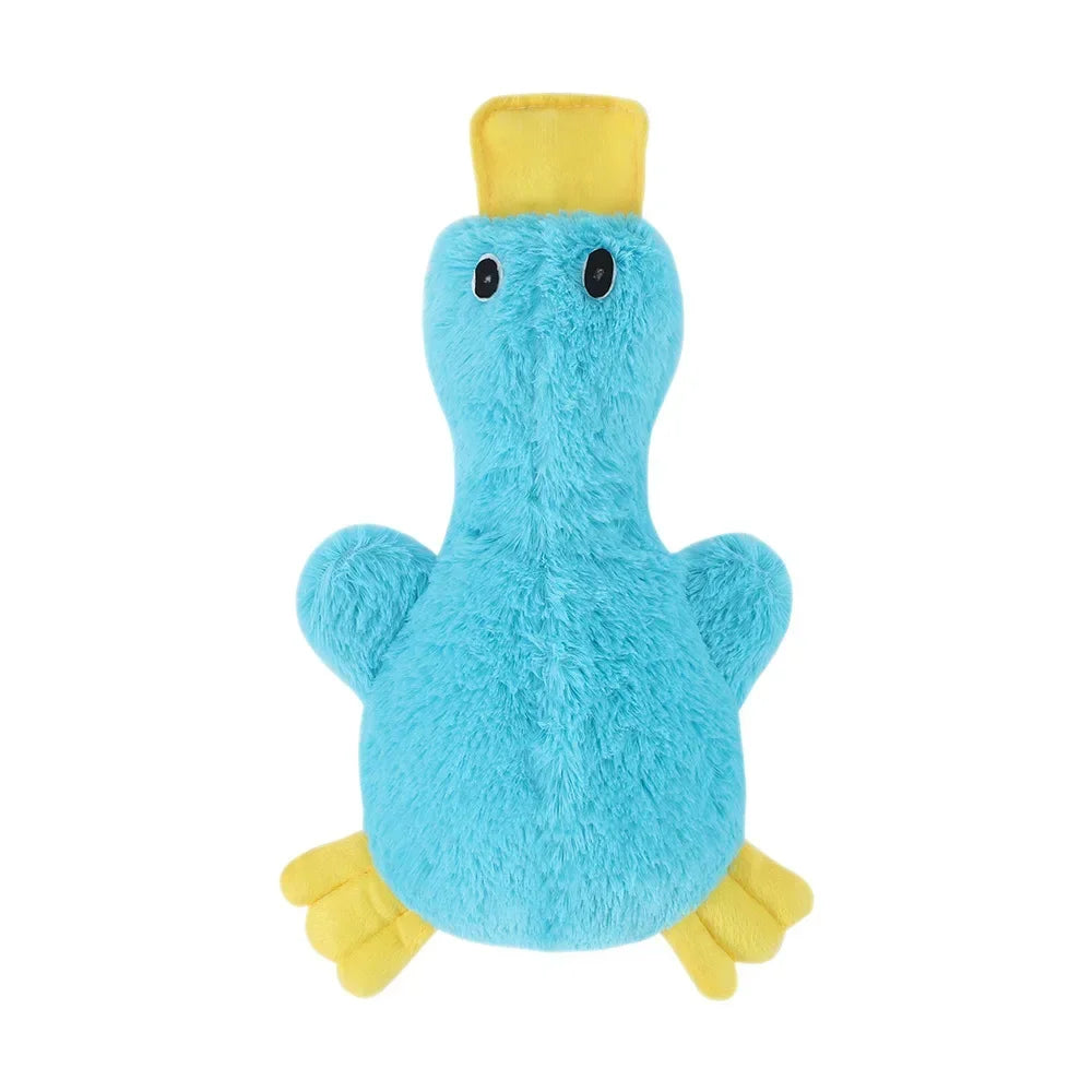 Interactive Dog Plush Sound Toy Yellow Duck Cute Chew Training Stuffed Animal for Pets