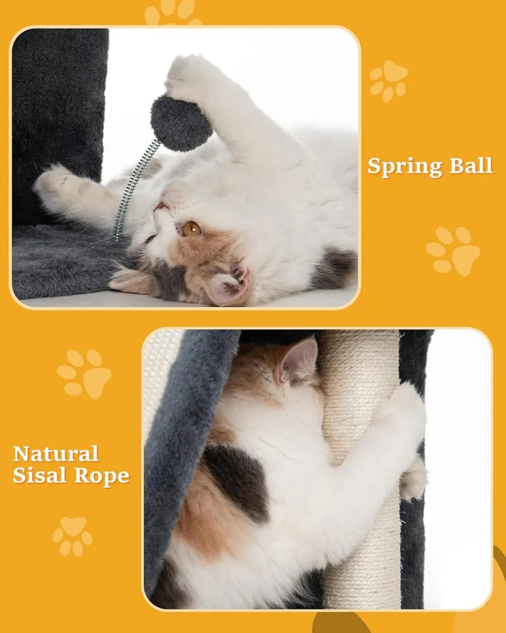 14 Inch Cat Tree Tower With Scratching Post And Perch Bed
