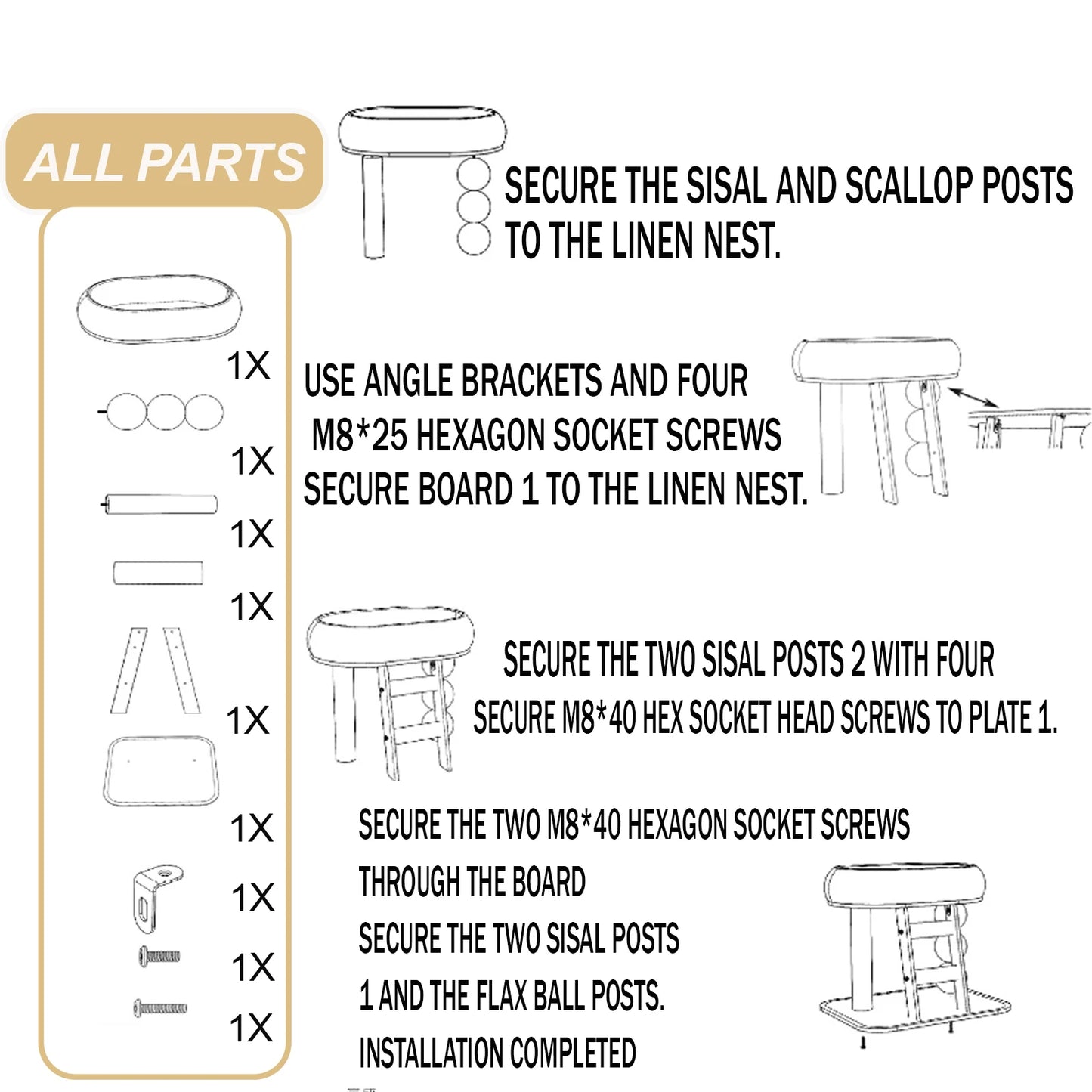 Large Indoor Cat Climbing Frame Tower Bed With Ice Mat