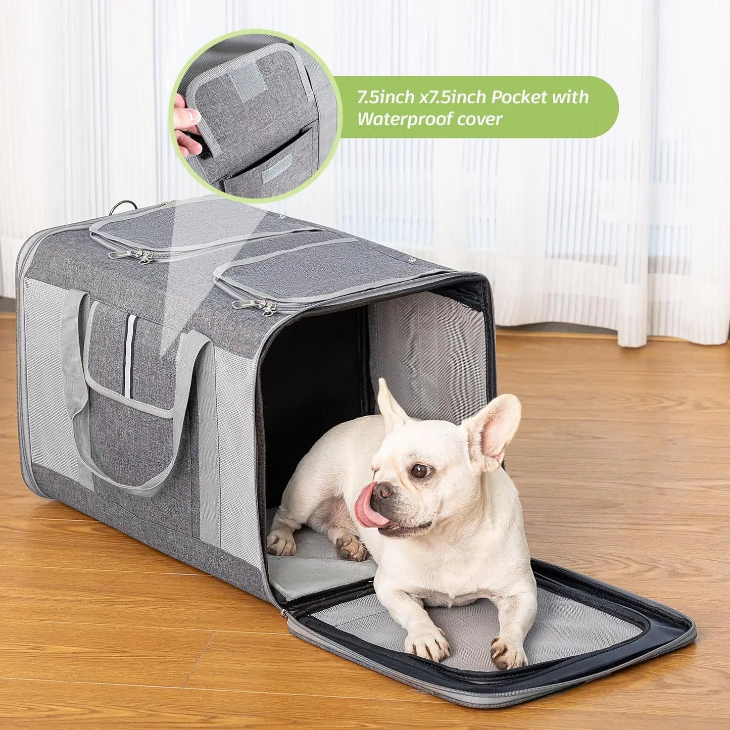 Large Cat Pet Carrier for Cat and Dog with Great Ventilation and Easy Mobility