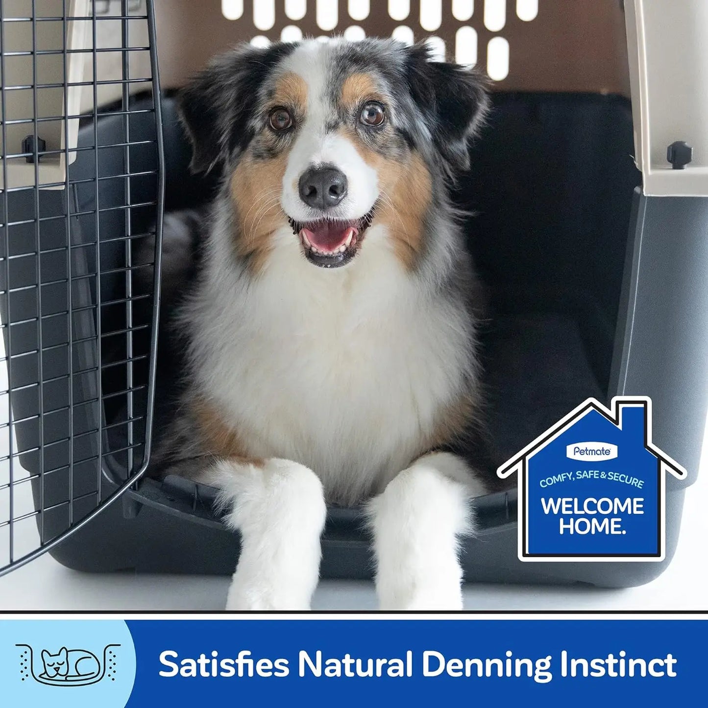 Vari Dog Kennel 40 Inch Taupe and Black Portable Crate for Pets 70 to 90 Pounds Made in USA
