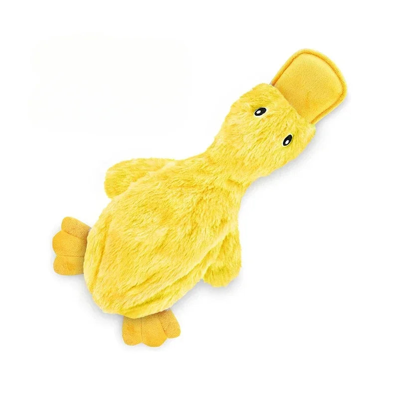 Interactive Dog Plush Sound Toy Yellow Duck Cute Chew Training Stuffed Animal for Pets