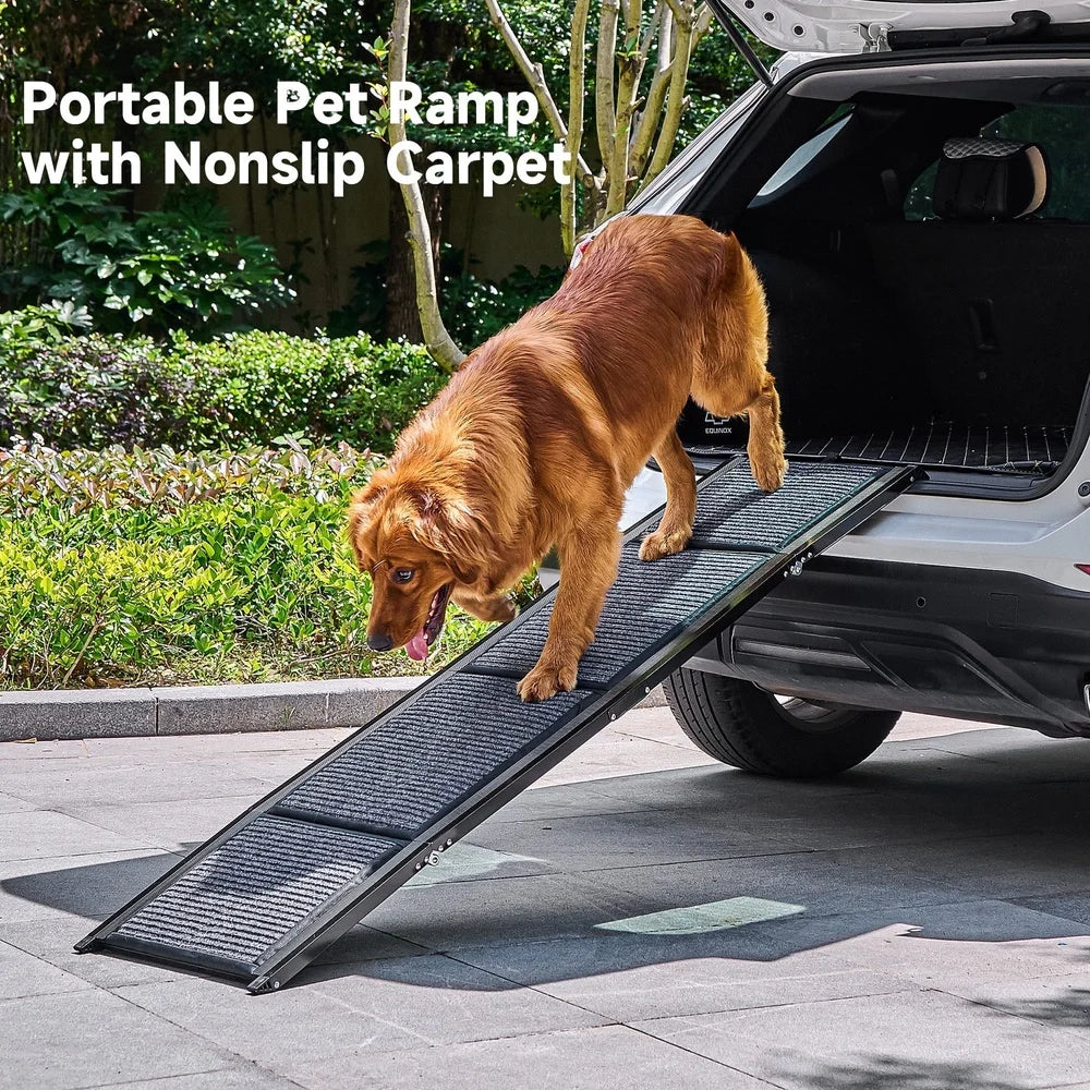 Folding Dog Ramp 67 Inch for Large Dogs 200 lb Capacity Non-Slip Portable Stairs