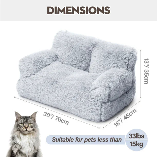 Mewoofun Small Dog Couch Bed with Removable Cover Cute Cat Sofa for Indoor Use