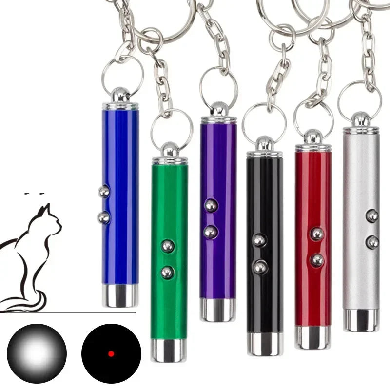 Light Torch LED Pointer Toy Cat Dog Chase Training Toy Red 2-In-1 Pet Fun