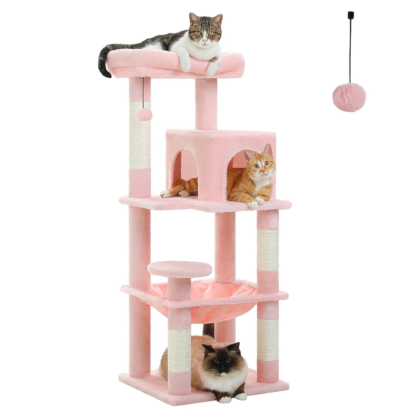 Indoor Cat Tree 5 Level Tower With Metal Frame Top Perch