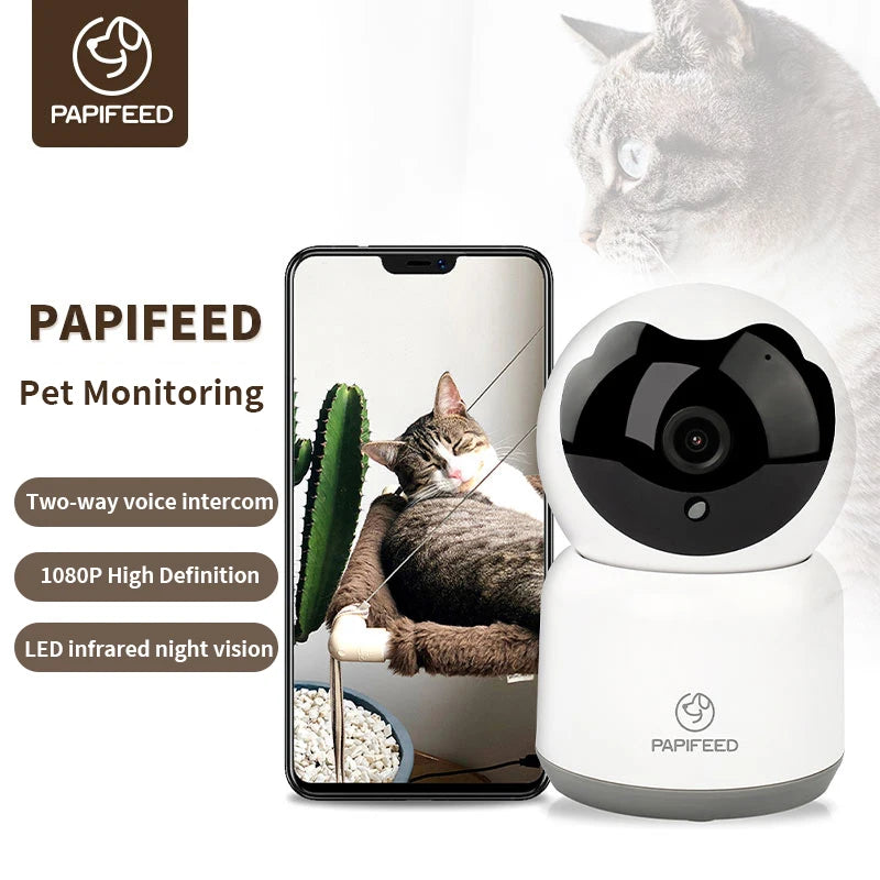 PAPIFEED Pet Feeding Monitor Wifi Remote Cat Camera 360 1080P
