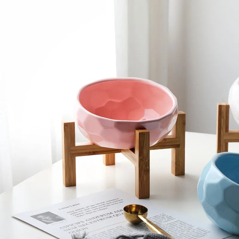 Cat Bowl Dog Bowl Anti-dumping Neck Guard Pet Feeder for Stable Feeding